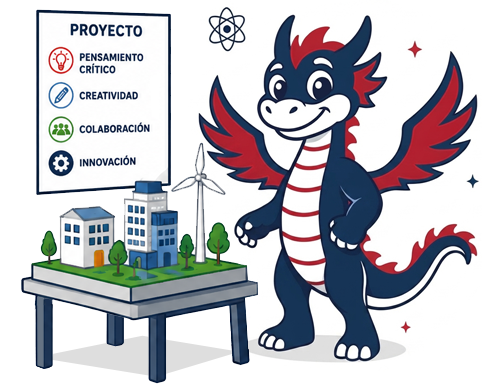 dragón estudiando